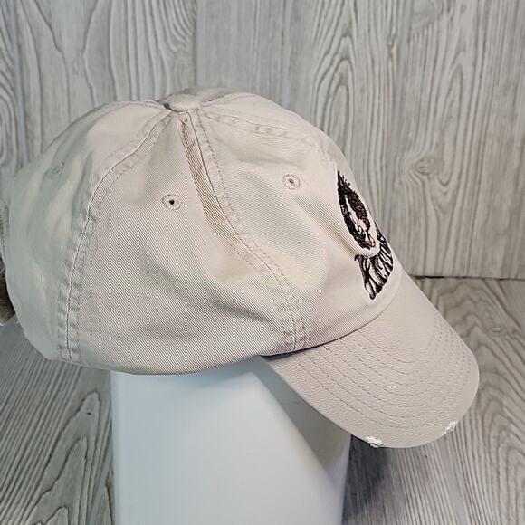 Hybrid Embroidered Hendrix Adjustable Back Hat Brown and Beige - Picture 5 of 9